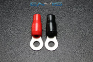 2 PCS 1/0 GAUGE RING TERMINALS 5/16 HOLE POWER RED BLACK CONNECTOR IB0GNRT