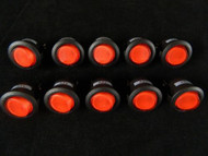 10 PACK ROUND ON OFF ROCKER SWITCH MINI TOGGLE RED LED 3/4 MOUNT HOLE EC-1215RD