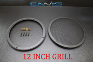 (1) 12 INCH STEEL SPEAKER SUB SUBWOOFER GRILL FINE MESH W/ CLIPS SCREWS GT-12