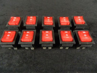 10 PK ROCKER SWITCH RED ON OFF ON 15 AMP 250 V 20 AMP 125 V 6 PIN EC-623