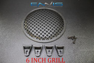 (1) 6 INCH STEEL SPEAKER SUB SUBWOOFER GRILL MESH COVER W/ CLIPS SCREWS GR-6