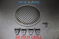 (1) 18 INCH STEEL SPEAKER SUB SUBWOOFER GRILL MESH COVER W/ CLIPS SCREWS GR-18