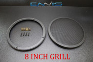 (1) 8 INCH STEEL SPEAKER SUB SUBWOOFER GRILL FINE MESH W/ CLIPS SCREWS GT-8