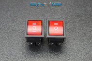 2 PCS ROCKER SWITCH RED DPDT ON OFF ON 15 AMP 250V 20 AMP 125V 6 PIN EC-623