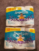 NEW ANGEL SOFT FAMILY ROLLS TOILET PAPER X2 12 PACKS = 24 ROLLS 180 SHEETS