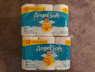 NEW ANGEL SOFT TOILET PAPER FAMILY SIZE X2 12 PACKS = 24 ROLLS TP 200 SHEETS