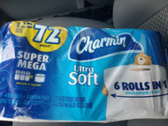 Charmin ultra soft toilet paper rolls 12 super mega rolls=72 rolls 396 sheets