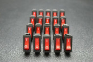 20 PC ROCKER SWITCH ON OFF RED 2 PIN TOGGLE SPST 20A 125V AC EC-2602