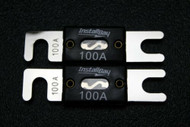2 PACK 100 AMP ANL FUSE FUSES NICKEL PLATED INLINE WAFER HIGH QUALITY HOLDER