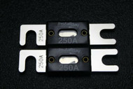 2 PACK 250 AMP ANL FUSE FUSES NICKEL PLATED INLINE WAFER HIGH QUALITY HOLDER