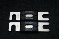 2 PACK 500 AMP ANL FUSE FUSES NICKEL PLATED INLINE WAFER HIGH QUALITY HOLDER
