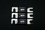 3 PACK 80 AMP ANL FUSE FUSES NICKEL PLATED INLINE WAFER HIGH QUALITY HOLDER