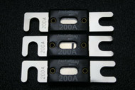 3 PACK 200 AMP ANL FUSE FUSES NICKEL PLATED INLINE WAFER HIGH QUALITY HOLDER