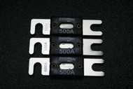 3 PACK 500 AMP ANL FUSE FUSES NICKEL PLATED INLINE WAFER HIGH QUALITY HOLDER