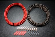 8 GAUGE AWG WIRE 50 FT RED 50FT BLACK W/ 10PCS COPPER 5/16 RING HEATSHRINK FLEX SUPERFLEXIBLE AUTOMOTIVE POWER GROUND PS