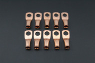 8 GAUGE COPPER 1/4 RING 10 PK CRIMP TERMINAL CONNECTOR AWG BATTERY CAR LUG CUR814
