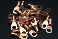 8 GAUGE COPPER 1/4 RING 25 PK CRIMP TERMINAL CONNECTOR AWG BATTERY CAR LUG CUR814