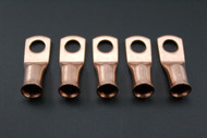 6 GAUGE COPPER 1/4 RING 5 PK CRIMP TERMINAL CONNECTOR AWG BATTERY CAR LUG CUR614