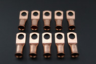 6 GAUGE COPPER 1/4 RING 10 PK CRIMP TERMINAL CONNECTOR AWG BATTERY CAR LUG CUR614