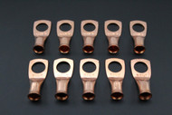 6 GAUGE COPPER 3/8 RING 10 PK CRIMP TERMINAL CONNECTOR AWG BATTERY CAR LUG CUR638