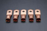 4 GAUGE COPPER #10 RING 5 PK CRIMP TERMINAL CONNECTOR AWG BATTERY CAR LUG CUR410