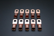 4 GAUGE COPPER 1/4 RING 10 PK CRIMP TERMINAL CONNECTOR AWG BATTERY CAR LUG CUR414