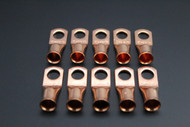 4 GAUGE COPPER 5/16 RING 10 PK CRIMP TERMINAL CONNECTOR AWG BATTERY CAR LUG CUR4516