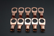 4 GAUGE COPPER 1/2 RING 10 PK CRIMP TERMINAL CONNECTOR AWG BATTERY CAR LUG CUR412