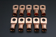 2 GAUGE COPPER 5/16 RING 10 PK CRIMP TERMINAL CONNECTOR AWG BATTERY LUG CUR2516