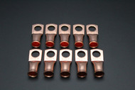 2 GAUGE COPPER 3/8 RING 10 PK CRIMP TERMINAL CONNECTOR AWG BATTERY LUG CUR238