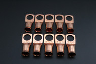 1 GAUGE COPPER 1/2 RING 10 PK CRIMP TERMINAL CONNECTOR AWG BATTERY LUG CUR112