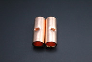 2 GAUGE COPPER BUTT CONNECTOR 2 PK CRIMP TERMINAL SPLICE CAR AWG BATTERY CUR2
