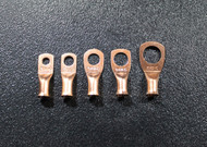 250 PK 6 GAUGE COPPER RINGS #10 1/4 5/16 3/8 1/2 RING TERMINAL CONNECTOR 50 EA