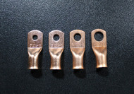 100 PK 2/0 GAUGE COPPER RINGS 1/4 5/16 3/8 1/2 RING TERMINAL CONNECTOR 25 EA