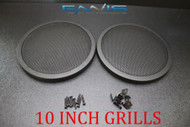 (2) 10 INCH STEEL SPEAKER SUB SUBWOOFER GRILL FINE MESH W/ CLIPS SCREWS GT-10