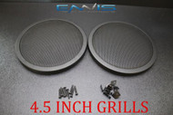 (2) 4.5 INCH STEEL SPEAKER SUB SUBWOOFER GRILL FINE MESH W/ CLIPS SCREWS GT-4.5