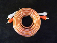 17 FT AUDIOPIPE CHANNEL MALE RCA WIRE CAR HOME AUDIO INTERCONNECT CABLE CLEAR