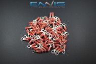 18-22 GAUGE NYLON RING # 10 CONNECTOR 50 PK RED CRIMP TERMINAL AWG CAR SUV