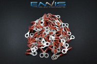 18-22 GAUGE NYLON RING 1/4 CONNECTOR 200 PK RED CRIMP TERMINAL AWG CAR SUV