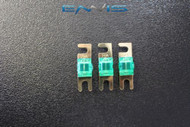 (3) 20 AMP MINI ANL FUSES GOLD PLATED INLINE AFC AFS BLADE AUTO HOLDER MANL20