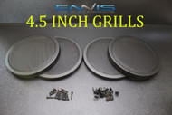 (4) 4.5 INCH STEEL SPEAKER SUB SUBWOOFER GRILL FINE MESH W/ CLIPS SCREWS GT-4.5