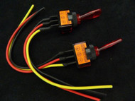 2 PACK ILLUMINATED ON OFF TOGGLE SWITCH RED PRE WIRED 12 VOLT 20 AMP IBITSR