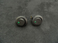 2 PK ROUND ROCKER SWITCH 3/4 HOLE 16 AMP 12V 3 PIN GREEN LED TOGGLE IBRRSG