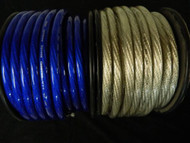 0 GAUGE WIRE 10 FT 5 BLUE 5 SILVER 1/0 AWG POWER GROUND STRANDED AUTOMOTIVE