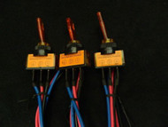 3 PACK ILLUMINATED ON OFF TOGGLE SWITCH AMBER PRE WIRED 12 VOLT 20 AMP IBITSA