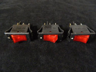 3 PACK ROCKER SWITCH ON OFF MINI TOGGLE RED LED 12V 16 AMP EC-1220RD