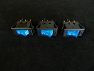 3 PACK ROCKER SWITCH ON OFF MINI TOGGLE BLUE LED 12V 10 AMP EC-1220BL