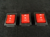 3 PK ROCKER SWITCH RED DPDT ON OFF ON 15 AMP 250 V 20 AMP 125 V 6 PIN EC-623
