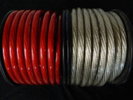 0 GAUGE WIRE 50 FT 25 RED 25 SILVER 1/0 AWG POWER GROUND CABLE STRANDED CAR