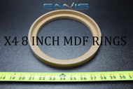 4 MDF SPEAKER RINGS SPACER 8 BZ BEZEL IN WOOD 3/4 THICK FIBERGLASS EE-RING-8BZ